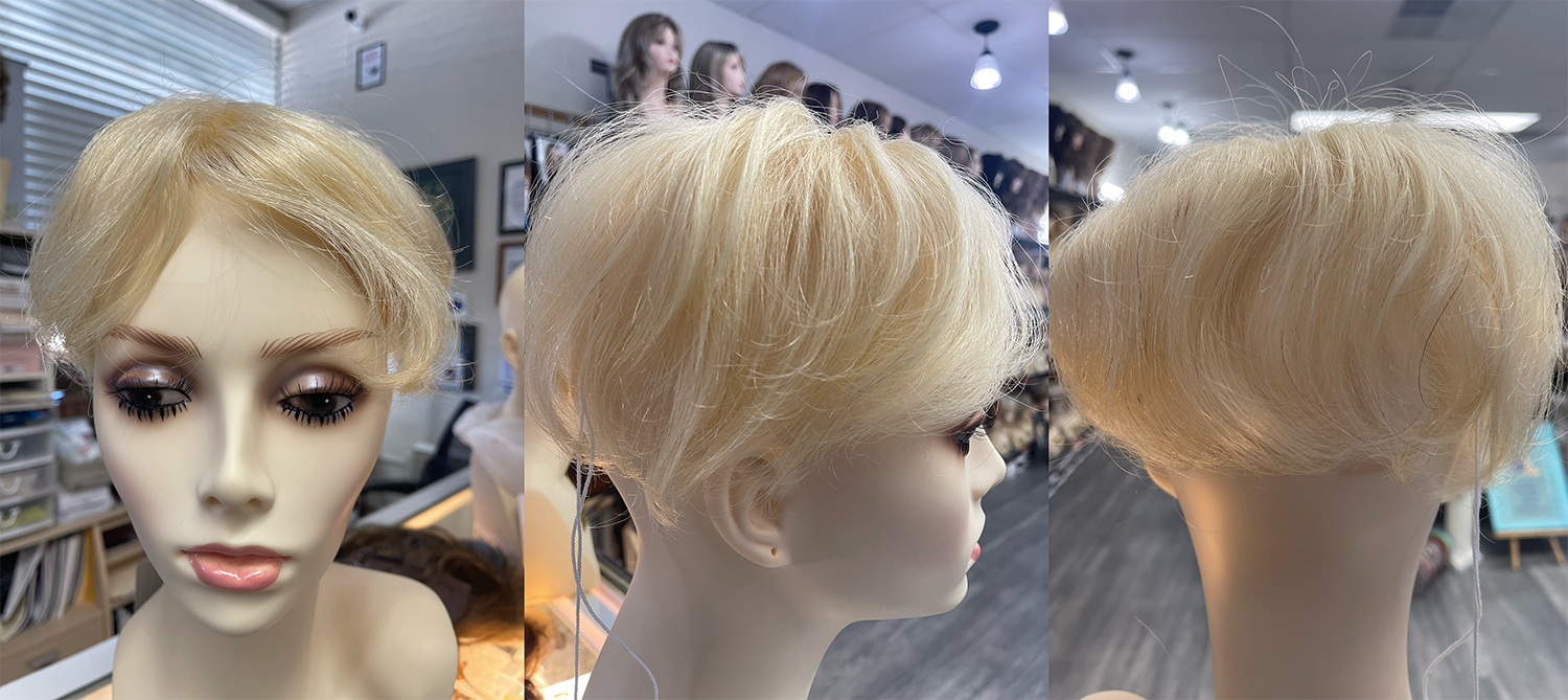 blonde short human hair toppers